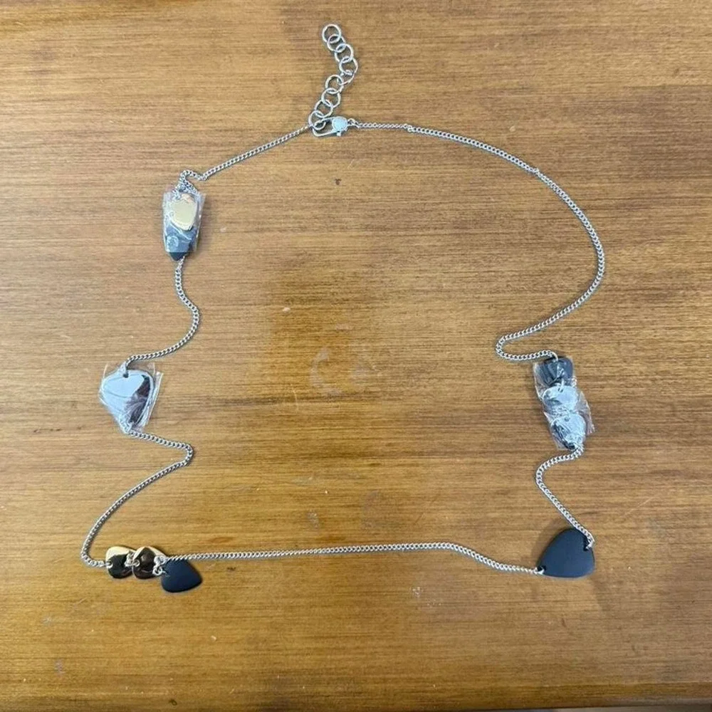 Marc Jacob's Silver and black heart necklace